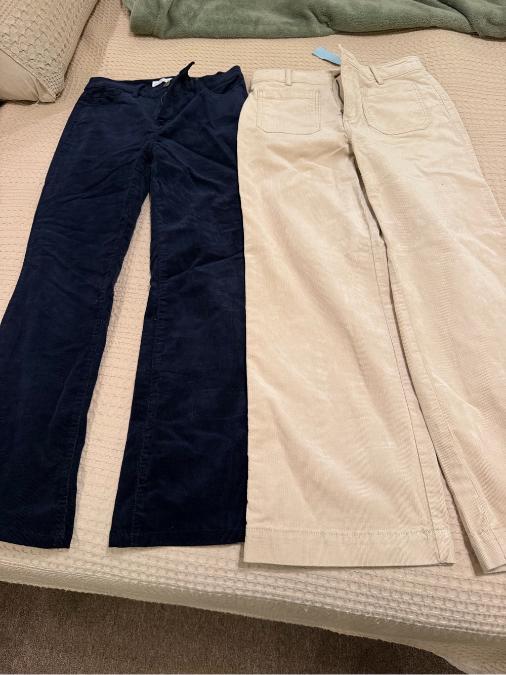 Loft Corduroy Pants - Navy and Beige